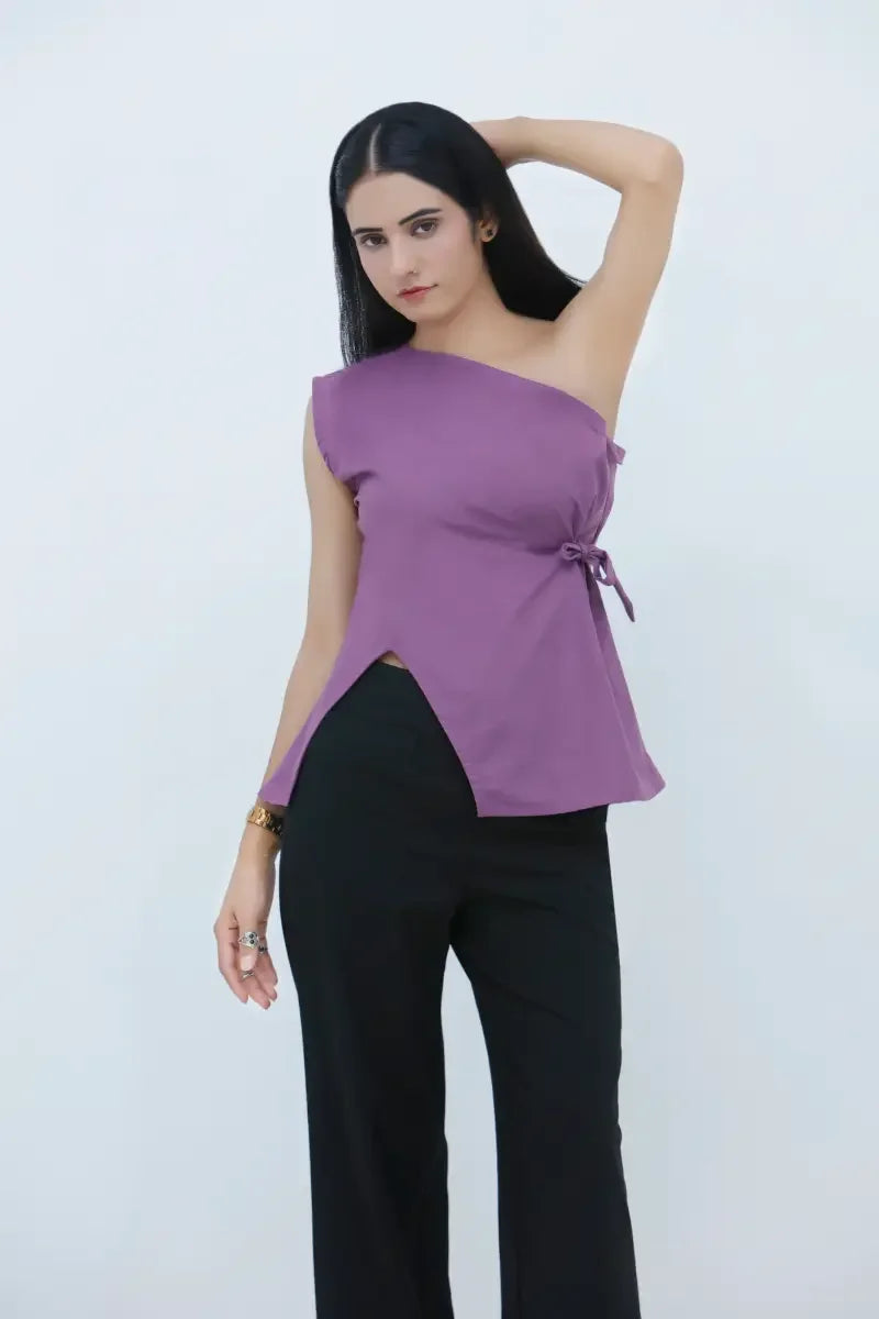 The Mauve One-Shoulder Peplum