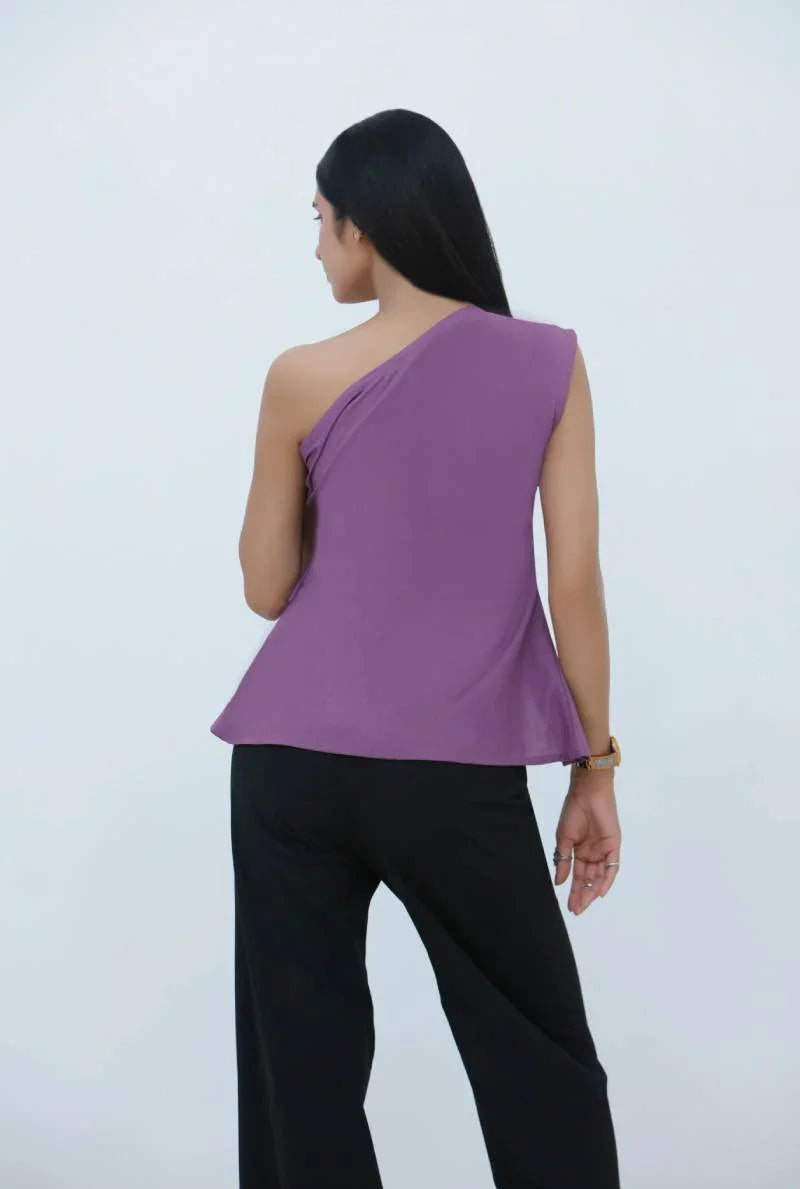 The Mauve One-Shoulder Peplum