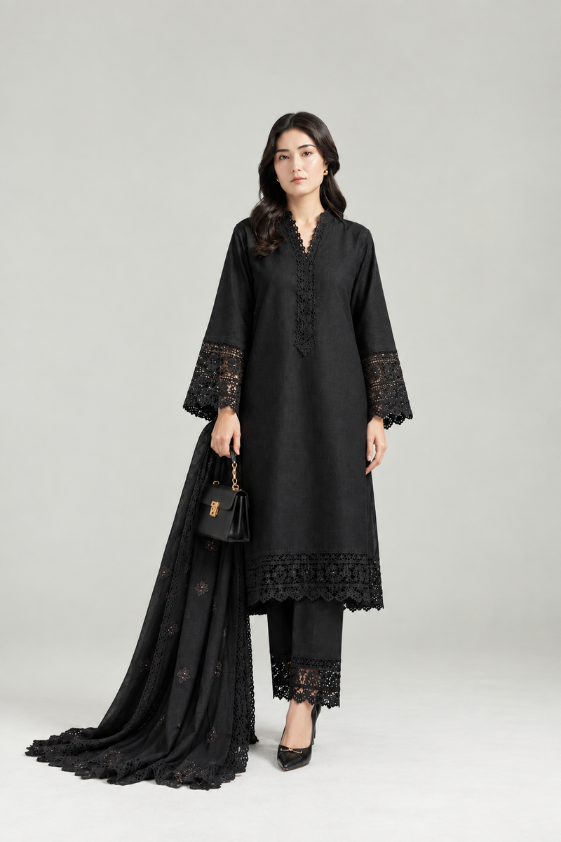 Classic Black Khaddar