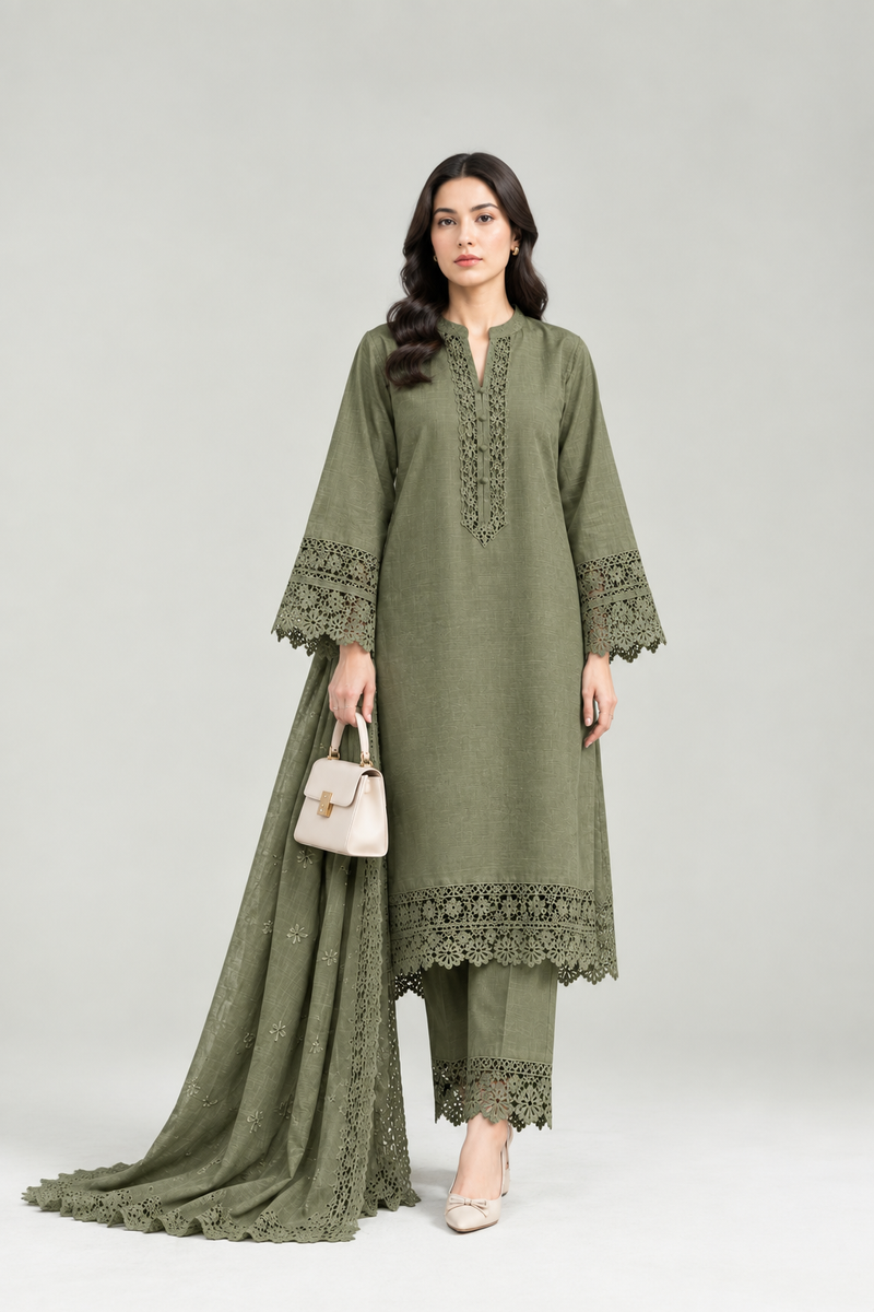 Classic Olive Khaddar