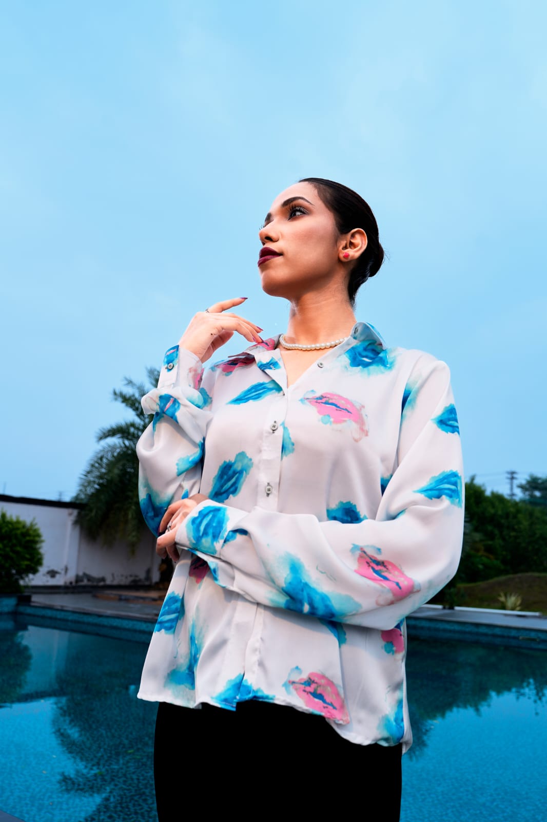 Raw Silk Button Down Shirt