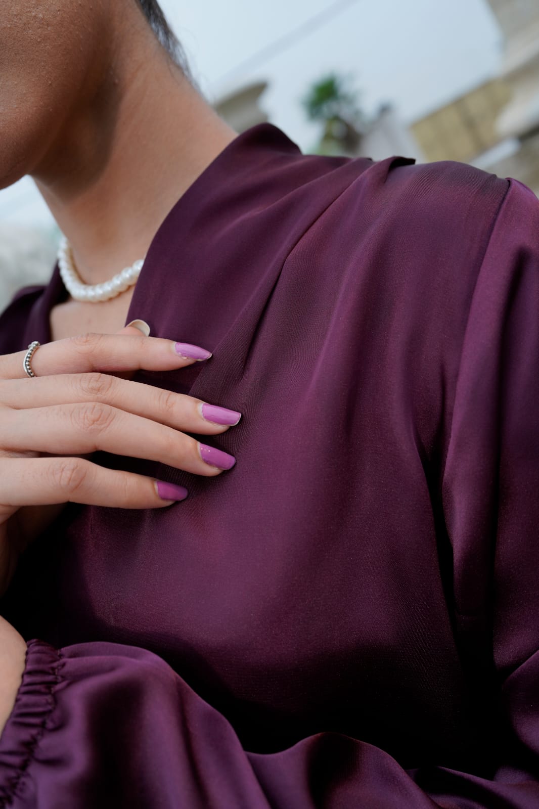 Raw Silk Top With Sleeves